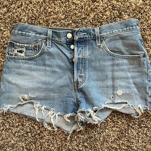 Levi’s Shorts 30 501 Button Fly High Rise Blue Denim womens Shorts